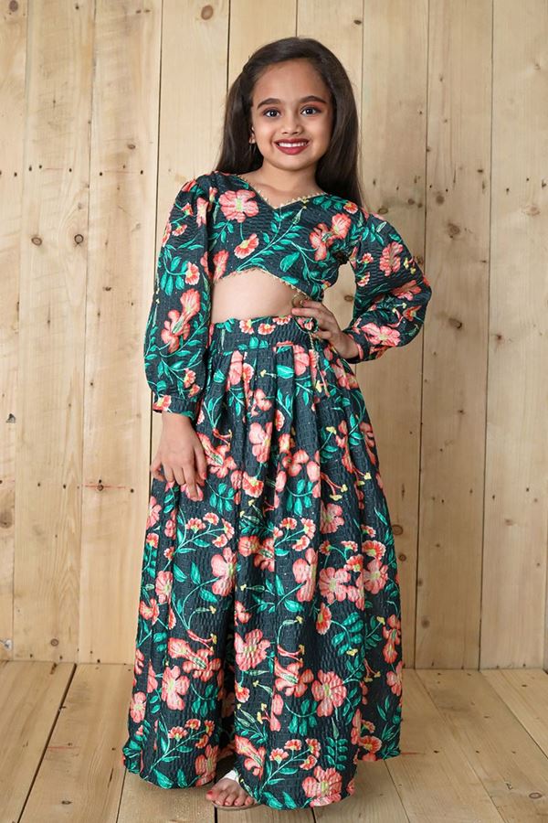 Picture of Astounding Green Designer Kid’s Lehenga Choli for Mehendi, Reception, Sangeet, and Parties