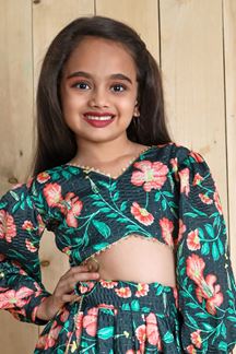 Picture of Astounding Green Designer Kid’s Lehenga Choli for Mehendi, Reception, Sangeet, and Parties