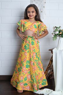Picture of Glorious Yellow Designer Kid’s Lehenga Choli for Haldi, Reception, Sangeet, and Parties