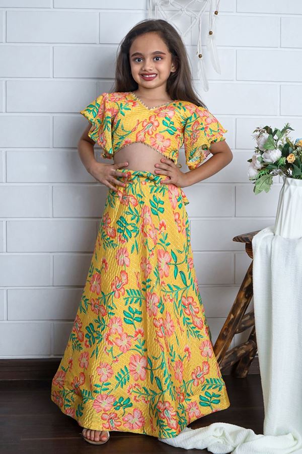 Picture of Glorious Yellow Designer Kid’s Lehenga Choli for Haldi, Reception, Sangeet, and Parties