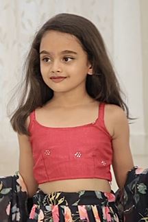 Picture of Mesmerizing Black and Peach Designer Kid’s Lehenga Choli for Sangeet and Parties