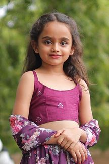 Picture of Flamboyant Wine Designer Kid’s Lehenga Choli for Engagement, Reception, Sangeet, and Parties