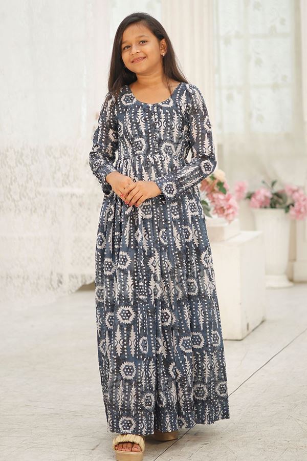Picture of Amazing Grey Designer Kid’s Gown for Festivals, Sangeet, and Parties