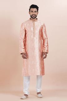 Picture of Charming Coral Designer Men’s Kurta for Engagement, Reception, Festival, Sangeet, and Party
