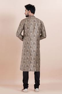 Picture of Exquisite Beige Designer Men’s Kurta for Party and Sangeet