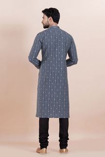 Picture of Appealing Blue Designer Men’s Kurta for Festival, Sangeet, and Party