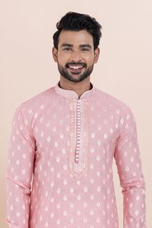 Picture of Aesthetic Pink Designer Men’s Kurta for Engagement, Reception, Festival, Sangeet, and Party