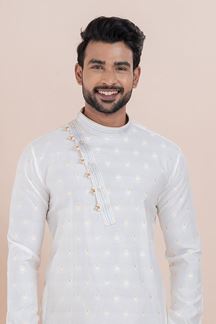 Picture of Stylish White Designer Men’s Kurta for Sangeet, Festivals and Party