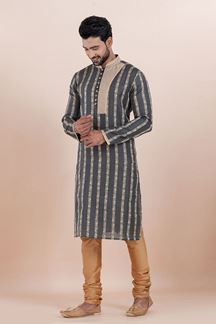 Picture of Dashing Black Designer Men’s Kurta for Sangeet and Party
