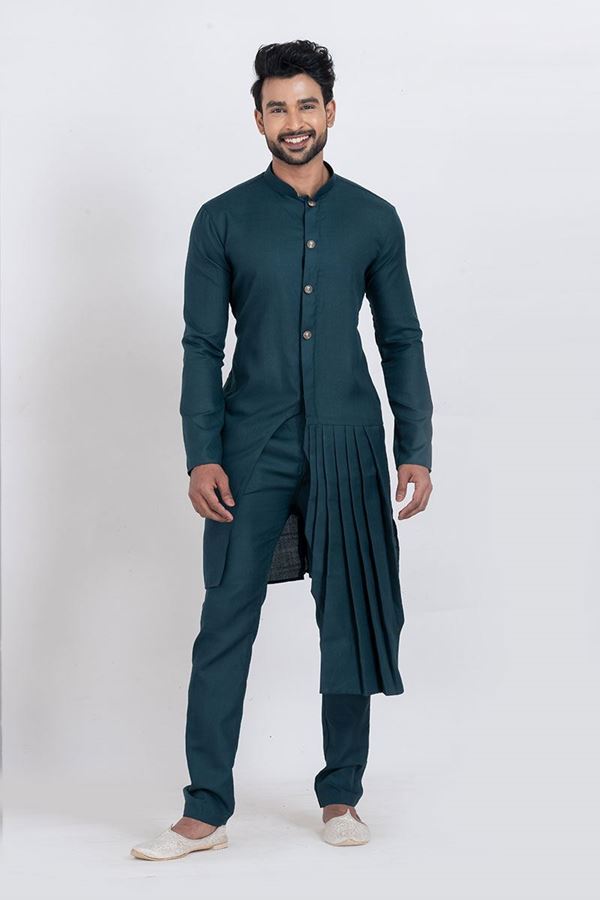 Picture of Amazing Blue Designer Men’s Kurta for Engagement, Reception, Festivals, Sangeet, and Party