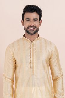 Picture of Vibrant Gold Designer Men’s Kurta for Festivals, Sangeet, and Party