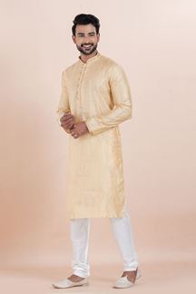 Picture of Vibrant Gold Designer Men’s Kurta for Festivals, Sangeet, and Party