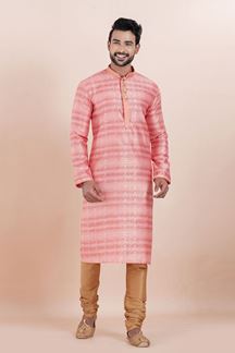 Picture of Royal Pink Designer Men’s Kurta for Engagement, Reception, Festivals, Sangeet, and Party