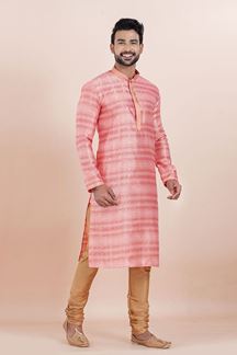 Picture of Royal Pink Designer Men’s Kurta for Engagement, Reception, Festivals, Sangeet, and Party