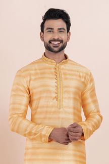 Picture of Enticing Orange Designer Men’s Kurta for Engagement, Reception, Festivals, Sangeet, and Party