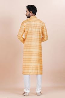 Picture of Enticing Orange Designer Men’s Kurta for Engagement, Reception, Festivals, Sangeet, and Party