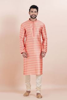 Picture of Artistic Pink Designer Men’s Kurta for Engagement, Reception, Festivals, Sangeet, and Party