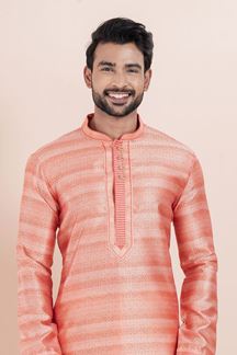 Picture of Artistic Pink Designer Men’s Kurta for Engagement, Reception, Festivals, Sangeet, and Party