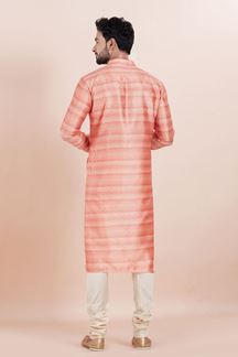 Picture of Artistic Pink Designer Men’s Kurta for Engagement, Reception, Festivals, Sangeet, and Party