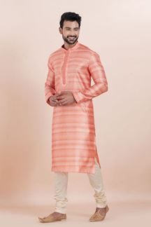 Picture of Artistic Pink Designer Men’s Kurta for Engagement, Reception, Festivals, Sangeet, and Party