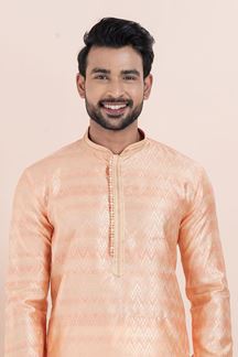 Picture of Exuberant Pink Designer Men’s Kurta for Engagement, Reception, Festivals, Sangeet, and Party