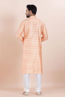 Picture of Exuberant Pink Designer Men’s Kurta for Engagement, Reception, Festivals, Sangeet, and Party