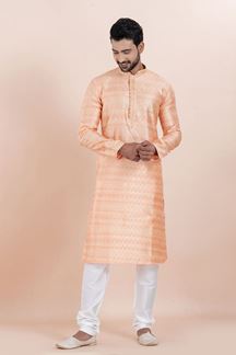 Picture of Exuberant Pink Designer Men’s Kurta for Engagement, Reception, Festivals, Sangeet, and Party
