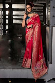 Picture of  Ethnic Soft Dola Viscose Silk Designer Saree for Wedding, Reception, Festivals, Sangeet, and Parties