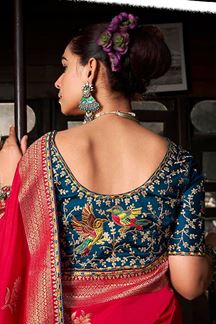 Picture of  Ethnic Soft Dola Viscose Silk Designer Saree for Wedding, Reception, Festivals, Sangeet, and Parties