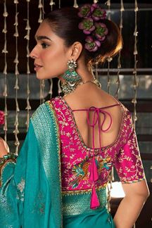 Picture of  Smashing Soft Dola Viscose Silk Designer Saree for Wedding, Reception, Festivals, Sangeet, and Parties