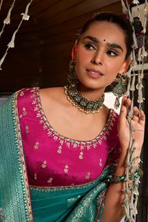 Picture of  Smashing Soft Dola Viscose Silk Designer Saree for Wedding, Reception, Festivals, Sangeet, and Parties