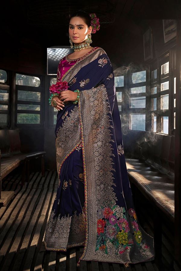 Picture of  Outstanding Soft Dola Viscose Silk Designer Saree for Wedding, Reception, Festivals, Sangeet, and Parties