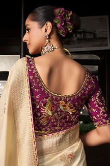 Picture of  Creative Soft Dola Viscose Silk Designer Saree for Wedding, Reception, Festivals, Sangeet, and Parties