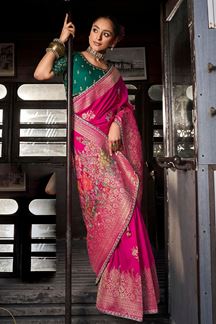 Picture of  Mesmerizing Soft Dola Viscose Silk Designer Saree for Wedding, Reception, Festivals, Sangeet, and Parties
