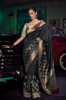 Picture of  Creative Pure Silk Designer Saree for Sangeet and Parties