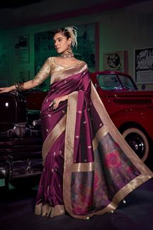 Picture of  Flamboyant Pure Silk Designer Saree for Wedding and Reception