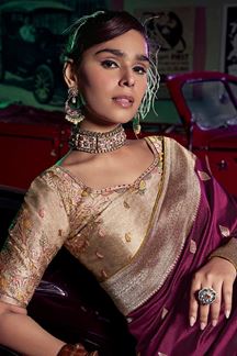 Picture of  Flamboyant Pure Silk Designer Saree for Wedding and Reception