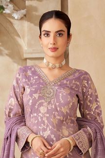Picture of Stunning Lavender Designer Palazzo Suit for Engagement, Reception, Festivals, Sangeet, and Parties