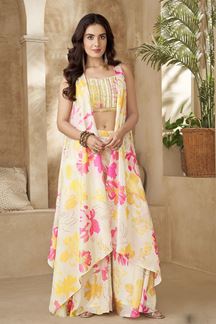 Picture of Marvelous Off-White Designer Palazzo Suit for Engagement, Reception, Festivals, Sangeet, and Parties