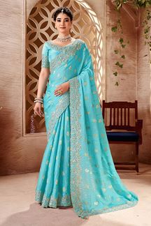 Picture of  Royal Designer Saree for Engagement, Wedding, Reception, Festivals, Sangeet, and Parties