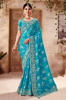 Picture of  Delightful Designer Saree for Engagement, Wedding, Reception, Festivals, Sangeet, and Parties