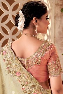 Picture of  Flawless Viscose Silk Designer Saree for Engagement, Wedding, Reception, Festivals, Sangeet, and Parties