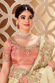 Picture of  Flawless Viscose Silk Designer Saree for Engagement, Wedding, Reception, Festivals, Sangeet, and Parties