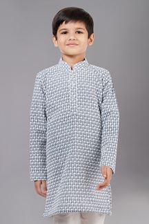 Picture of Exuberant Grey Designer Kid’s Kurta Pajama for Engagement, Reception, Festivals, Sangeet, and Parties