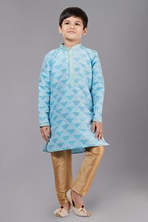 Picture of Artistic Sea Green Designer Kid’s Kurta Pajama for Engagement, Reception, Festivals, Sangeet, and Parties