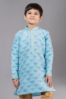 Picture of Artistic Sea Green Designer Kid’s Kurta Pajama for Engagement, Reception, Festivals, Sangeet, and Parties