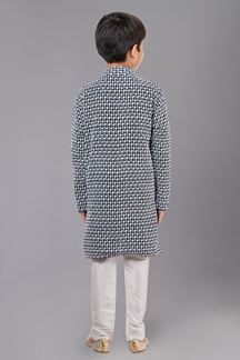 Picture of Exquisite Navy Blue Designer Kid’s Kurta Pajama for Engagement, Reception, Festivals, Sangeet, and Parties
