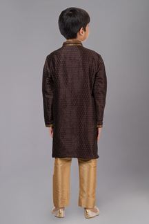 Picture of Exuberant Coffee Designer Kid’s Kurta Pajama for Engagement, Wedding, Reception, Festivals, Sangeet, and Parties