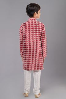 Picture of Magnificent Red Designer Kid’s Kurta Pajama for Engagement, Wedding, Reception, Festivals, Sangeet, and Parties