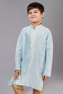 Picture of Charming Sky Blue Designer Kid’s Kurta Pajama for Engagement, Reception, Festivals, Sangeet, and Parties